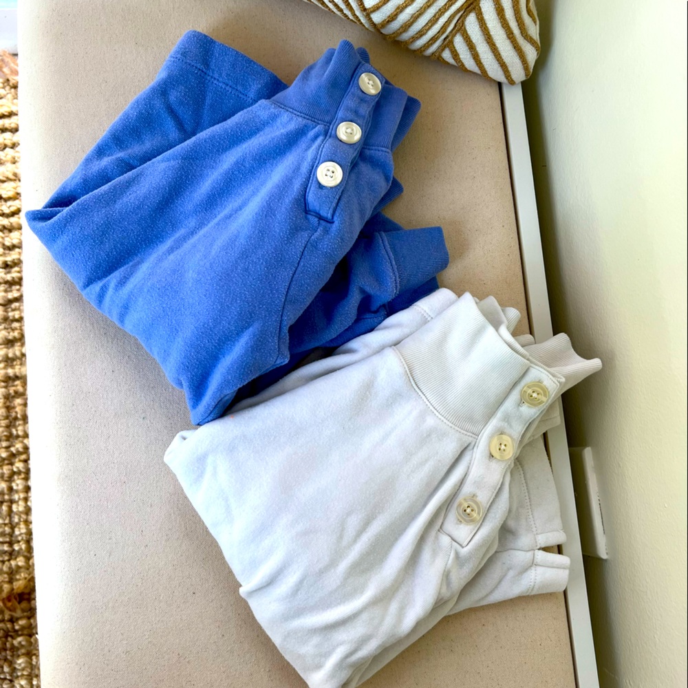 Girls Crewcuts size 6-7 bundle sweater fleece sweatshirt button neck blue white